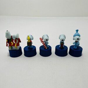 Pepsi Peanuts Snoopy Christmas Bottle Cap Figure Lot Set Sock Gift Candy Skating